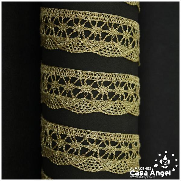 PUNTILLA DE BOLILLO CON HILO METALIZADO ORO SERIE ZANNONE 20mm