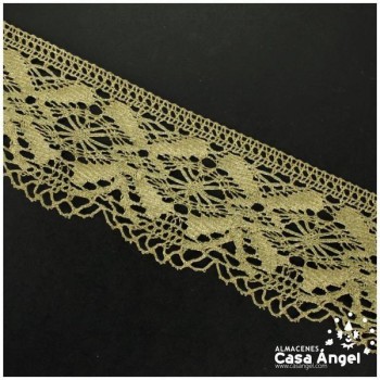 PUNTILLA DE BOLILLO CON HILO METALIZADO ORO SERIE GAVI 65mm