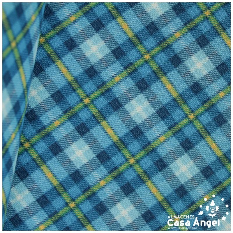 TELA AZUL DE CUADROS TARTÁN SARGA TWILL 150cm
