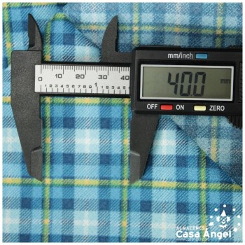 TELA AZUL DE CUADROS TARTÁN SARGA TWILL 150cm
