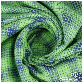 TEJIDO PLANO CUADROS AZUL VERDE SARGA 150cm