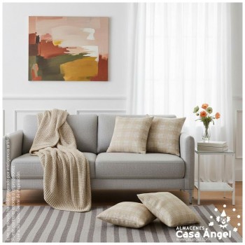 TEJIDO SARGA CUADRO PATA DE GALLO BEIGE 150cm