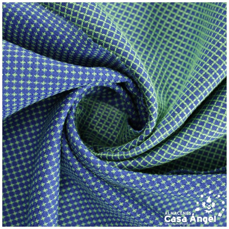 TEJIDO BICOLOR REVERSIBLE CUADROS ESTRELLAS 150cm