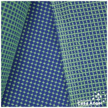 TEJIDO BICOLOR REVERSIBLE CUADROS ESTRELLAS 150cm