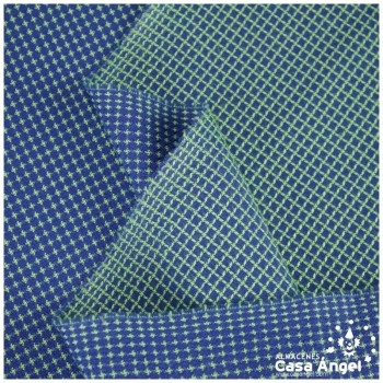 TEJIDO BICOLOR REVERSIBLE CUADROS ESTRELLAS 150cm