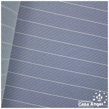 TEJIDO SARGA PATRÓN ESPIGA AZUL RAYA BLANCA 150cm