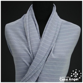 TEJIDO SARGA PATRÓN ESPIGA AZUL RAYA BLANCA 150cm