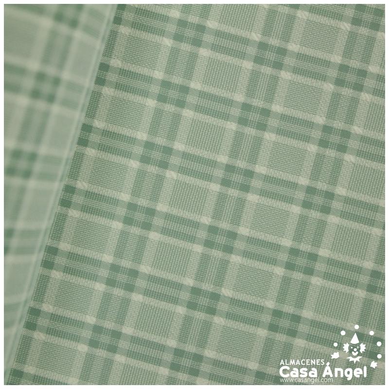 CRESPÓN DE CUADROS VERDES SERIE MIZA 150cm