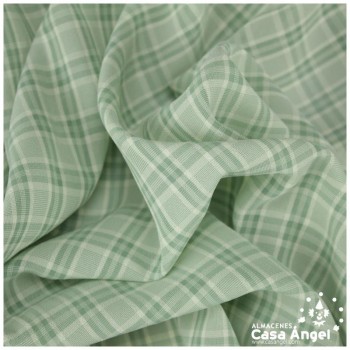 CRESPÓN DE CUADROS VERDES SERIE MIZA 150cm