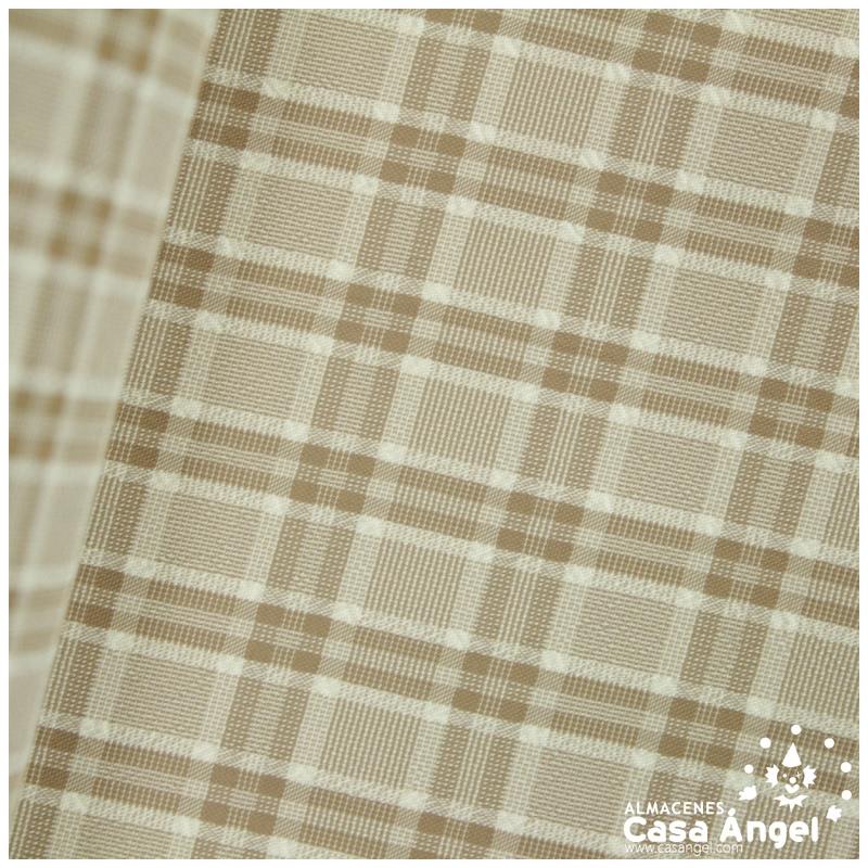 CRESPÓN DE CUADROS BEIGE SERIE MIZA 150cm