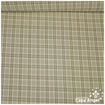 CRESPÓN DE CUADROS BEIGE SERIE MIZA 150cm