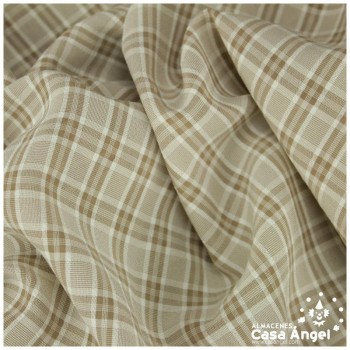 CRESPÓN DE CUADROS BEIGE SERIE MIZA 150cm