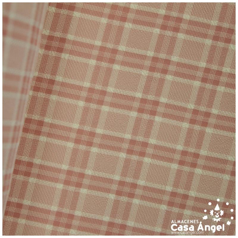 CRESPÓN DE CUADROS ROSA EMPOLVADO SERIE MIZA 150cm
