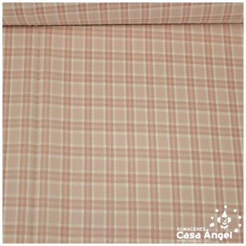 CRESPÓN DE CUADROS ROSA EMPOLVADO SERIE MIZA 150cm