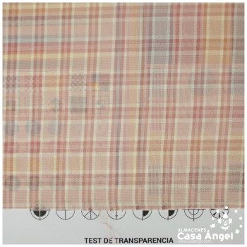 CRESPÓN DE CUADROS ROSA EMPOLVADO SERIE MIZA 150cm