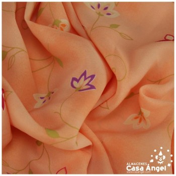 CRESPÓN SALMÓN ESTAMPADO FLORAL 150cm