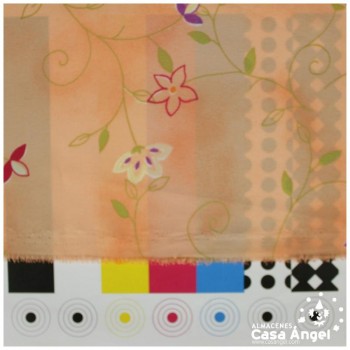 CRESPÓN SALMÓN ESTAMPADO FLORAL 150cm