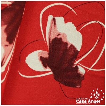 CRESPÓN ROJO ESTAMPADO FLORAL 150cm