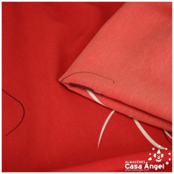 CRESPÓN ROJO ESTAMPADO FLORAL 150cm