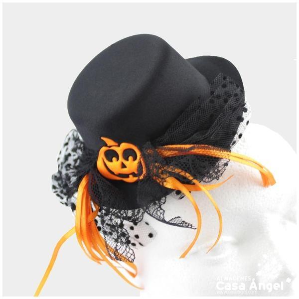 MINI SOMBRERO CON CALABAZA Y TOCADO