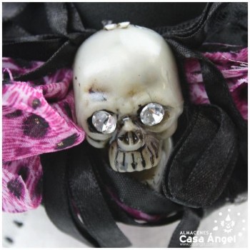 MINI SOMBRERO CON CALAVERA CON LAZO