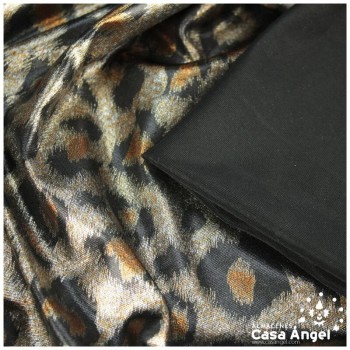 LYCRA NEGRA ANIMAL PRINT LEOPARDO 150cm