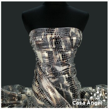 LYCRA MARRÓN ANIMAL PRINT REPTIL 150cm