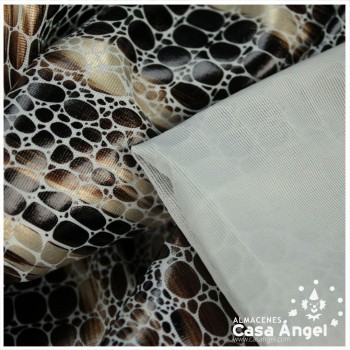 LYCRA MARRÓN ANIMAL PRINT REPTIL 150cm