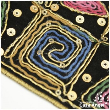 CINTA JACQUARD TAPACOSTURAS BORDADO FLORES MULTICOLOR 80mm
