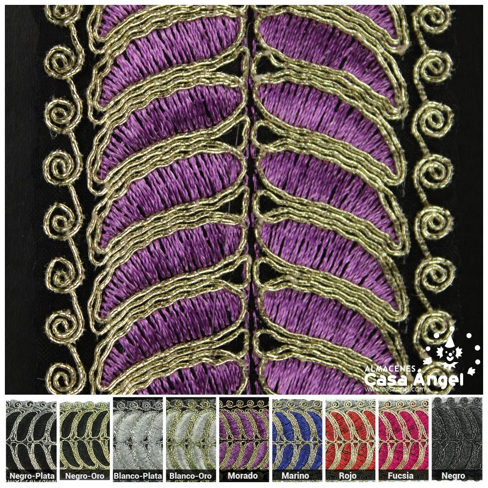 CINTA DECORATIVA BORDADA CON HILO METALIZADO 50mm