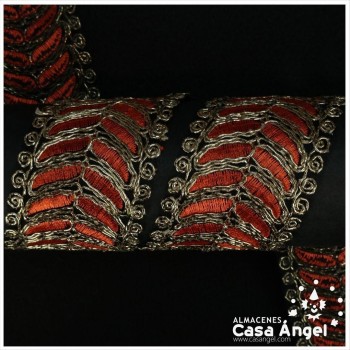 CINTA DECORATIVA BORDADA CON HILO METALIZADO 50mm