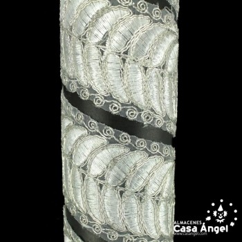 CINTA DECORATIVA BORDADA CON HILO METALIZADO 50mm
