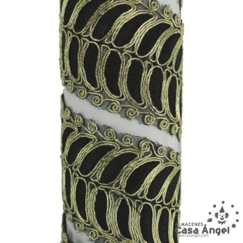 CINTA DECORATIVA BORDADA CON HILO METALIZADO 50mm