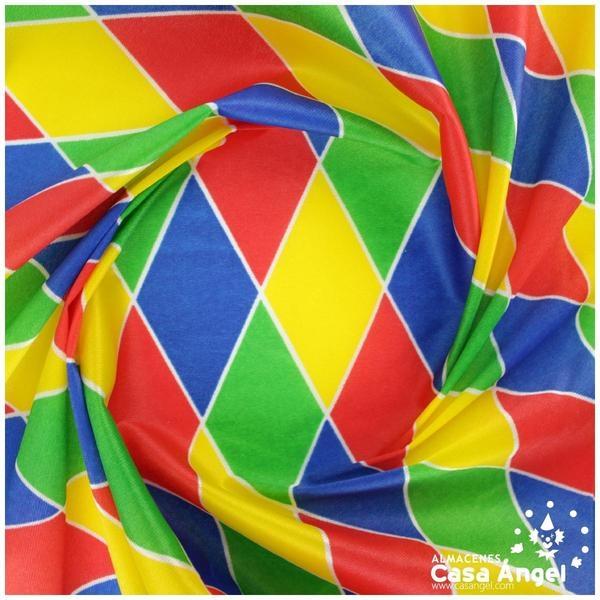 RASETE ESTAMPADO ROMBOS MULTICOLOR BORDE BLANCO 150cm
