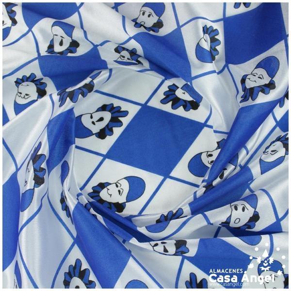 RASETE ESTAMPADO PIERROT ROMBOS AZUL 150cm