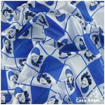 RASETE ESTAMPADO PIERROT ROMBOS AZUL 150cm