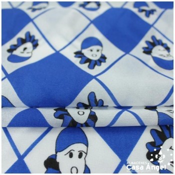 RASETE ESTAMPADO PIERROT ROMBOS AZUL 150cm