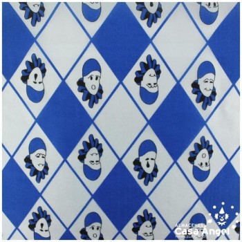 RASETE ESTAMPADO PIERROT ROMBOS AZUL 150cm