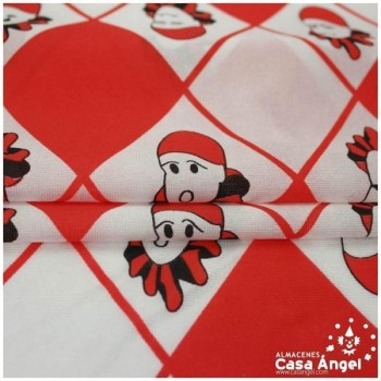 RASETE ESTAMPADO PIERROT ROMBOS ROJO 150cm