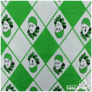 RASETE ESTAMPADO PIERROT ROMBOS VERDE 150cm
