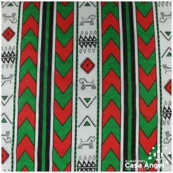 RASETE ESTAMPADO TRIBAL SERIE AZTEKA BLANCO 150cm