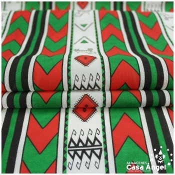 RASETE ESTAMPADO TRIBAL SERIE AZTEKA BLANCO 150cm