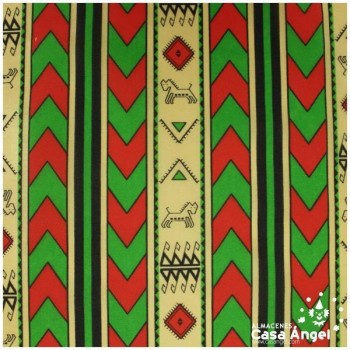 RASETE ESTAMPADO TRIBAL SERIE AZTEKA ORO 150cm