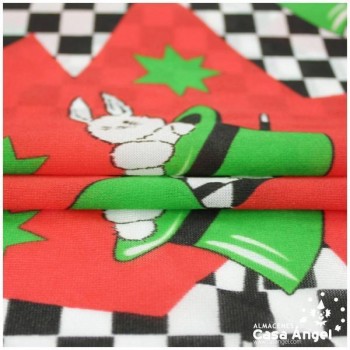 RASETE ESTAMPADO CON DIBUJO DE CHISTERAS Y GATOS 150cm