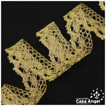 PUNTILLA DE BOLILLO COLOR ORO 23mm