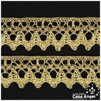 PUNTILLA DE BOLILLO LÚREX COLOR ORO 2cm
