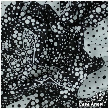 RASETE NEGRO ESTAMPADO PAJARITAS 150cm