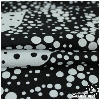 RASETE NEGRO ESTAMPADO PAJARITAS 150cm