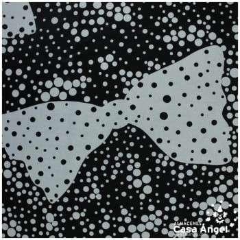 RASETE NEGRO ESTAMPADO PAJARITAS 150cm