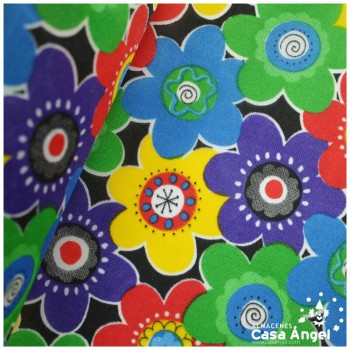 RASETE ESTAMPADO FLORES MULTICOLOR 150cm